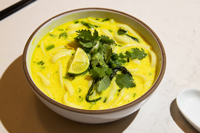 Hearty Healthy Ginger Turmeric Noodle Soup